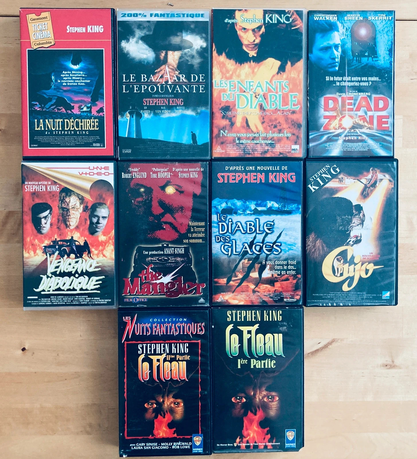 Lot 10 cassettes VHS Stephen King.